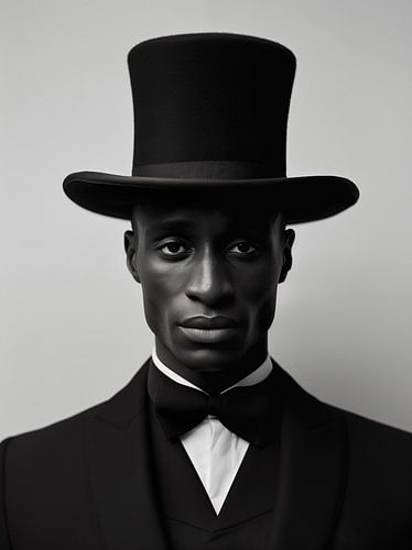Schwarz-Weiß-Porträt Mann mit Hut | Mono Abraham von Mauve Design