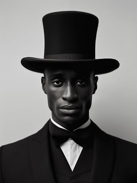 Black and white portrait man with hat | Mono Abraham by Mauve Design