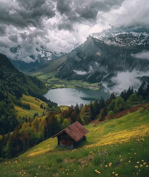 Un paysage de montagne à l'éclat dramatique par fernlichtsicht
