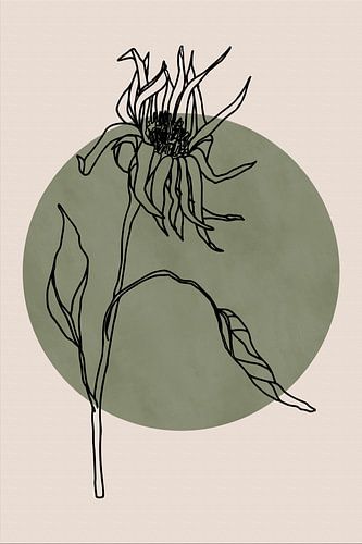 Wabi-sabi botanische bloem Japandi nr. 7