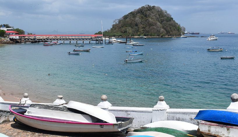 View of the beach and quay by Claude Laprise