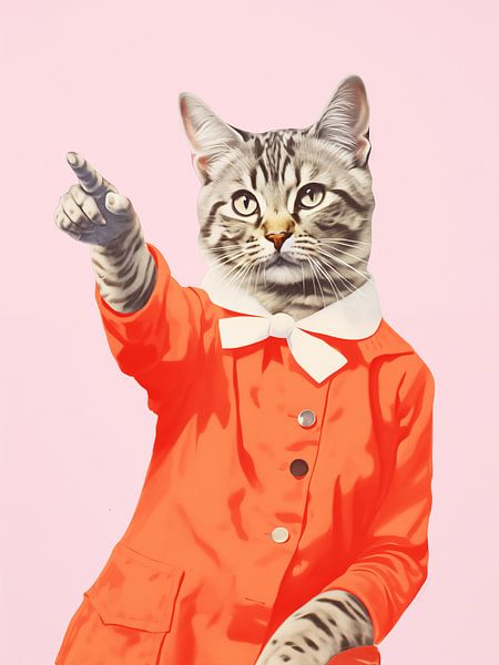 Cat in a dress by Malou Studio