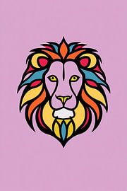 Kleurrijk leeuwenontwerp in popart van Imperial Art House