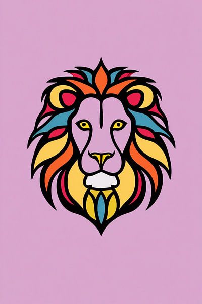 Lion coloré en pop art par Imperial Art House