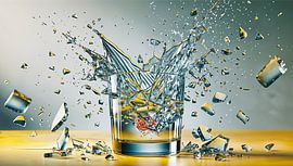 himbeere zerstört wasserglas von Armin Mumper