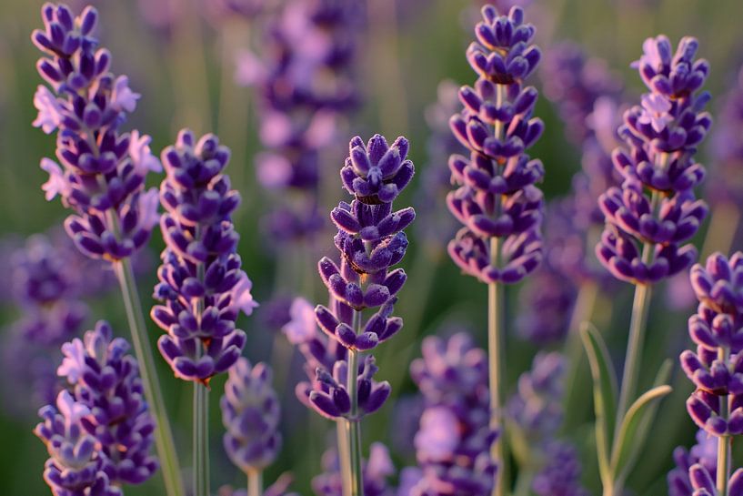 Sunlit lavender field in bloom by Art & Soul Creations
