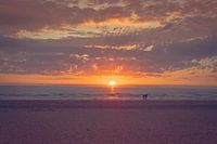 Sun sets on the beach
