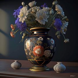 Still life with flowers. by Gelissen Artworks