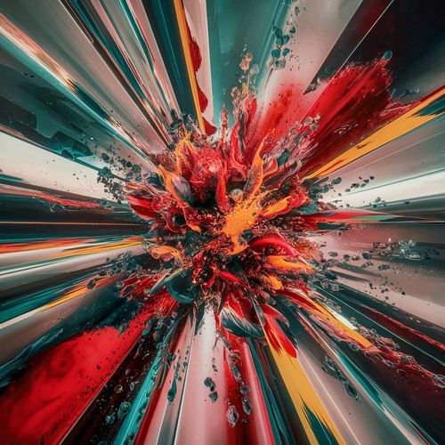 Une explosion de couleurs lumineuses dans la pièce noire