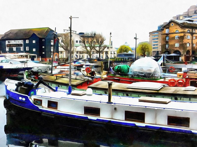 St Katharine Docks Boats 8 by Dorothy Berry-Lound
