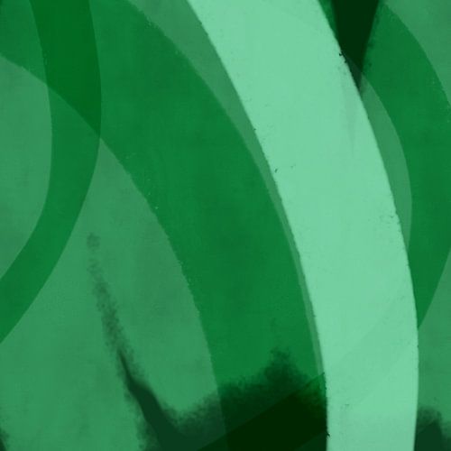 Lignes et formes abstraites dans des couleurs vertes