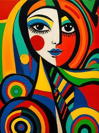 Modernes Porträt einer Frau. Frauen der Welt: Leuchtende Farben von Studio Pieternel