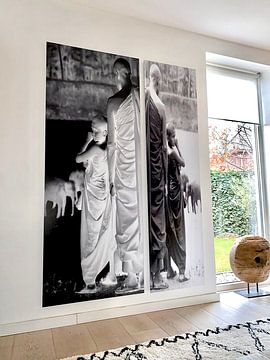 Customer photo: Panel 2 of a diptych Monks watch as young elephants are washed by Affect Fotografie