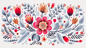 Florales Muster im skandinavischen Stil von Vlindertuin Art