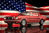 Ford Mustang GT avec drapeau américain par Jan Keteleer Aperçu
