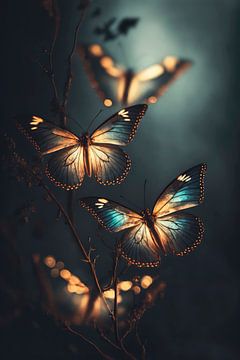 Glowing Butterflies by treechild .