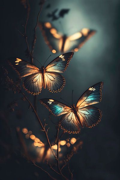 Glowing Butterflies by Treechild