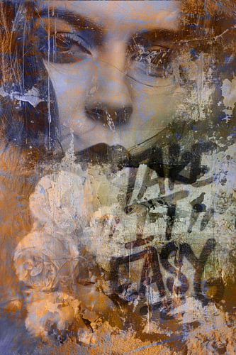 Take it Easy- orange blau - The Street Art Collage Collection