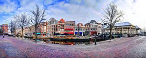 Paanorama Koornbrug auf dem Nieuwe Rijn in Leiden Niederlande