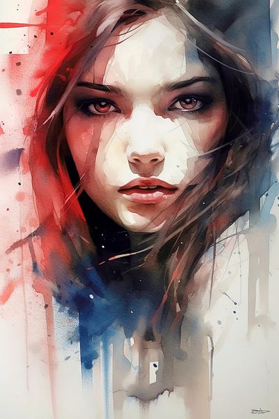 Abstract watercolour of a girl/woman. by Gelissen Artworks