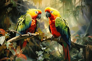 Papageien im Dschungel von ARTemberaubend