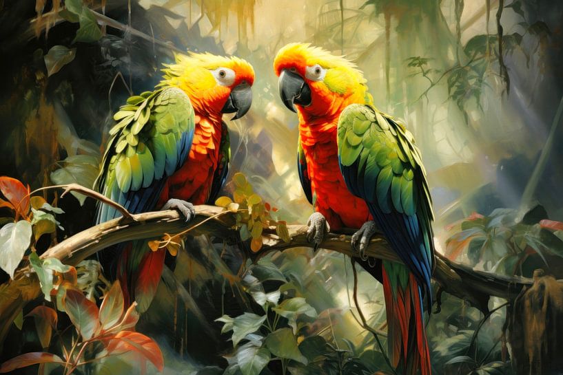 Parrots in the jungle by ARTemberaubend