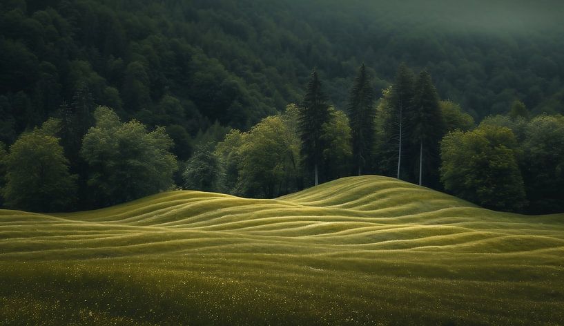 Sommerwiesen von oben von fernlichtsicht