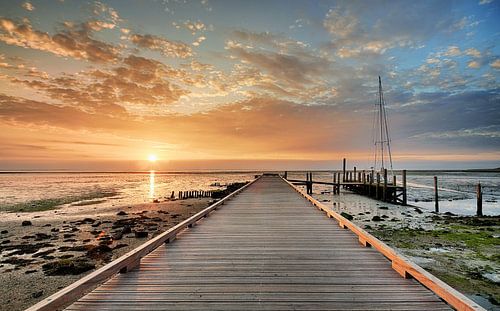 Jetée Texel de Cocksdorp au lever du soleil