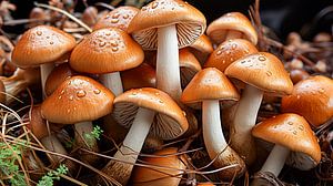 Gruppe brauner Pilze im Wald von Animaflora PicsStock