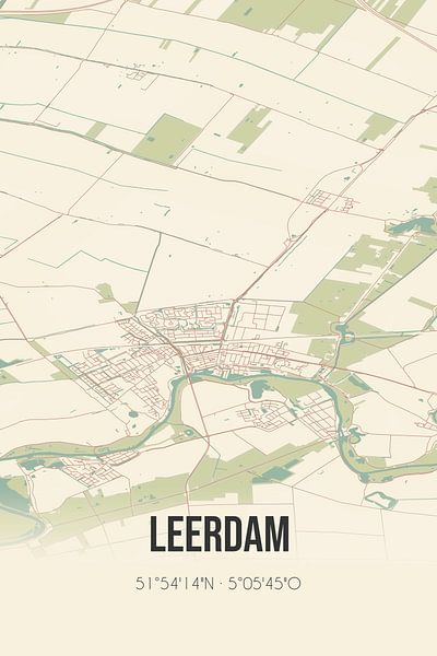 Vintage map of Leerdam (Utrecht) by Prints of Place
