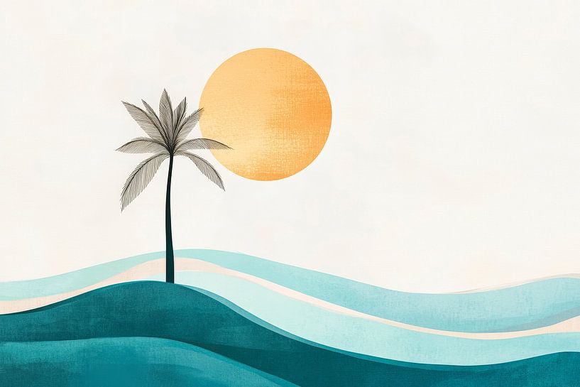 Sunny solitude by the sea - Abstract by Poster Art Shop