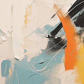 Schilderij met abstracte penseelstreken van IamHome Studio