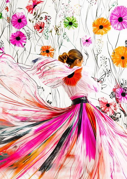 Dansende Mexicaanse vrouw van JBJart Justyna Jaszke