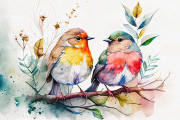 Bird Watercolor II by Jacky