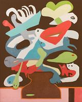 Blumen, Fantasie, abstrakt, bunt, (WADM10)