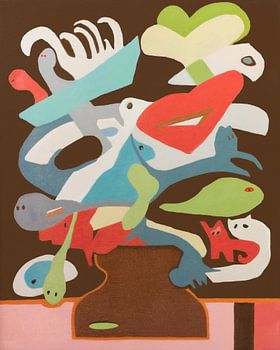 Bloemen, fantasie, abstract, kleurrijk,  (WADM10)