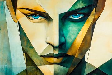 Geometric longing - Face fragment by Poster Art Shop