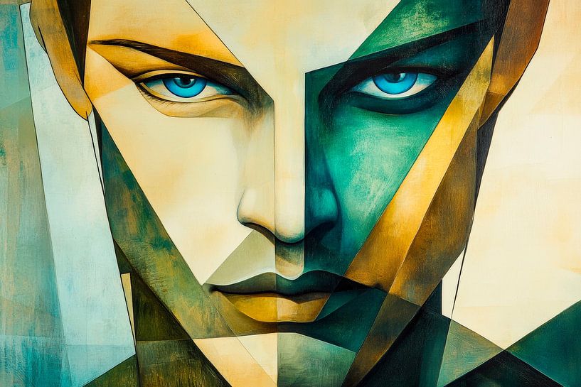 Geometrische Sehnsucht – Gesichtsfragment von Poster Art Shop