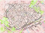 Kaart van Beverwijk in de stijl 'Soothing Spring' van Maporia thumbnail