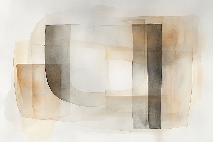 Abstrakte minimalistische Aquarellmalerei von Imperial Art House