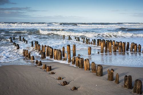 Kribben op de westrand van Sylt