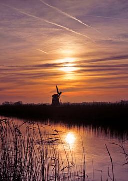 Sunset with mill