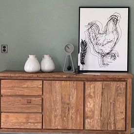 Customer photo: Rooster by Kris Stuurop, on canvas