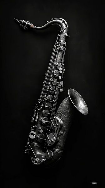 Musical instrument in black and white by Gelissen Artworks