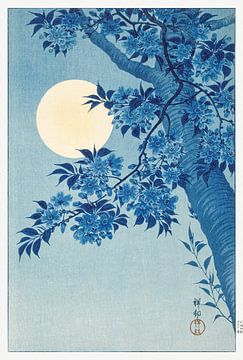 Blossoming Cherry on a Moonlit Night van Gisela - Art for you