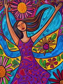 Malerei Bunte Frau von ARTEO Gemälde