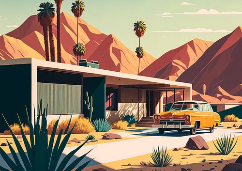 Retro bungalow Arizona woestijn