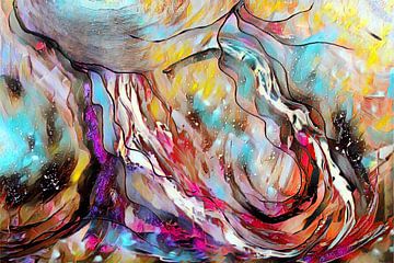 Abstracte Kunst - Kleurrijke Explosie Rechthoek van Patricia Piotrak