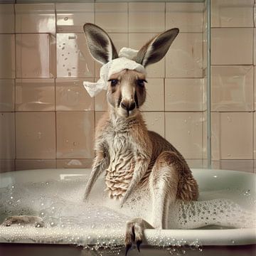 Känguru im Badezimmer - Ein originelles Badezimmerbild für Ihr WC