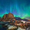 Lofoten Hamnøy - Aurores boréales sur Henk Meeuwes
